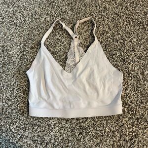 Soma White Lace Racerback Bra
